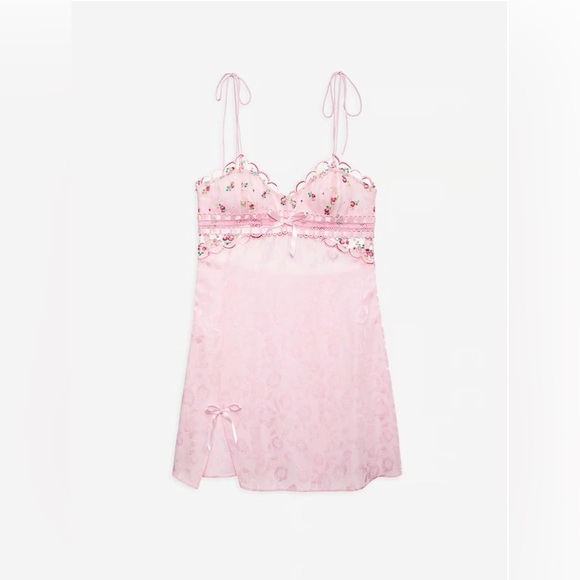 For Love And Lemons Pink Floral Chemise - Picture 5 of 7